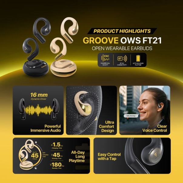Fantech Bluetooth slusalice FT21 Groove OWS crne - EP3233404