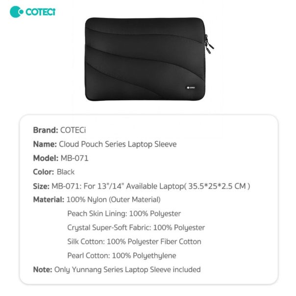 Torba za laptop Coteci MB-071 13-14 inch crna - EP2781528