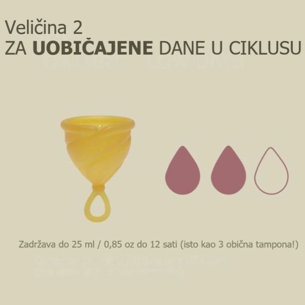 HEVEA Menstrualna čaša od prirodne gume Loop Cup, Vel. 2 - 800021