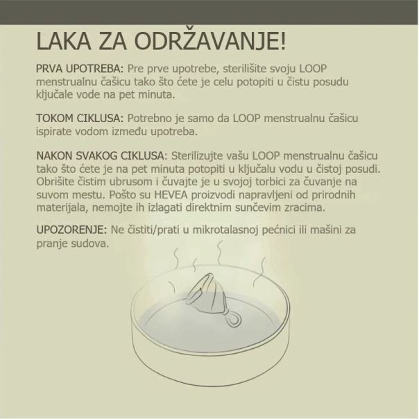 HEVEA Menstrualna čaša od prirodne gume Loop Cup, Vel. 2 - 800021