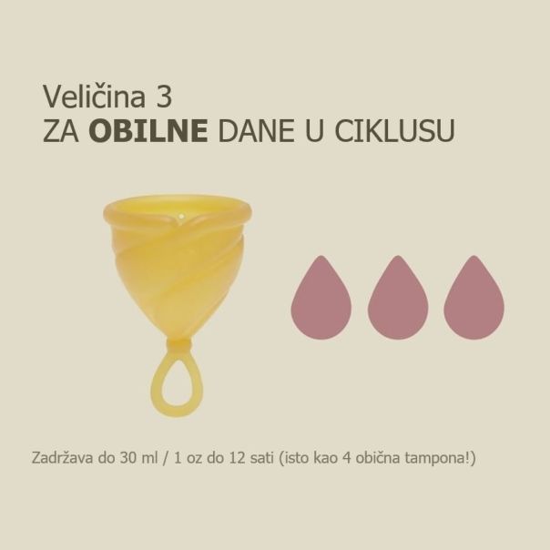 HEVEA menstrualna čaša od prirodne gume Loop Cup, Vel. 3 - 800031