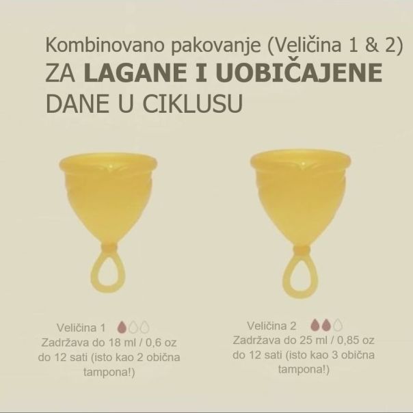 HEVEA Menstrualna čaša od prirodne gume Loop Cup, Combo, vel. 1 i 2 - 800111