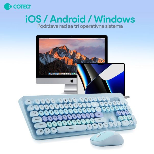 Combo mis i tastatura Coteci OF-054 plava - 224454