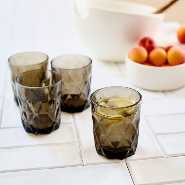 DEKOR DOM Čaša SET LUNNA 0.3l 4kom - Graphite - HML - EP2880738