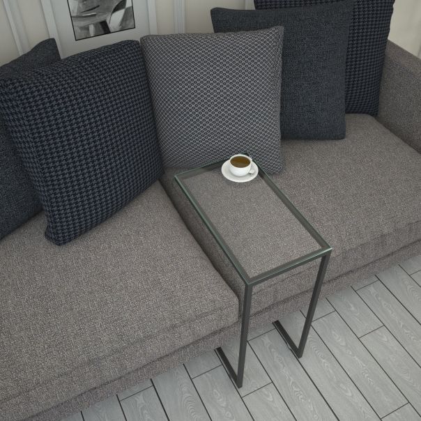 HANAH HOME Konzolni sto Callen, crna/staklo - 801CMY2887