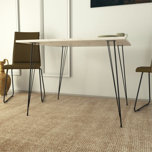 HANAH HOME Trpezarijski sto Sandalf, bela/mermerna - 801CMY2939