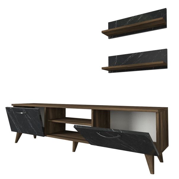 HANAH HOME TV komoda Ayden, mermer crna/braon - 804TRH3046