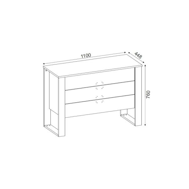 HANAH HOME Komoda za dnevnu sobu Bumerang, braon/antacit - 804TRH3517