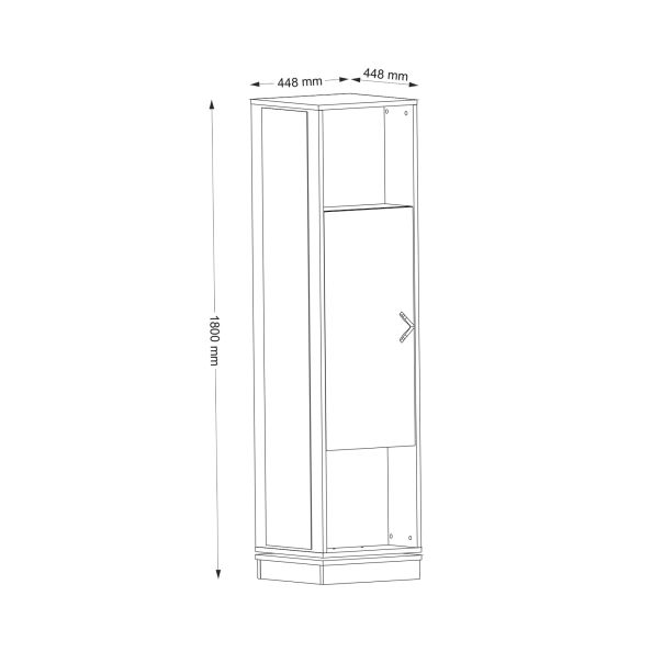 HANAH HOME Ormar za predsoblje sa ogledalom Roll, braon - 804TRH4108