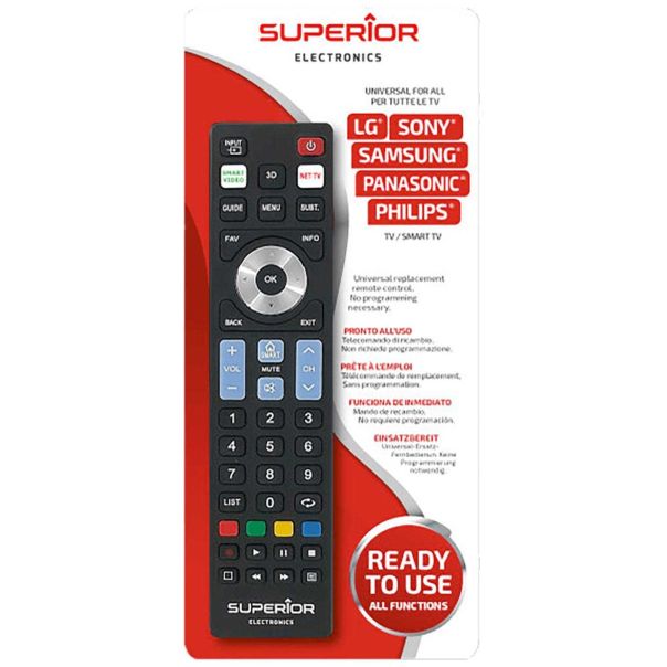 SUPERIOR Daljinski upravljač za LG/Sam./Sony/Phi./Pan.smart TV - RC Ready5 - 12310