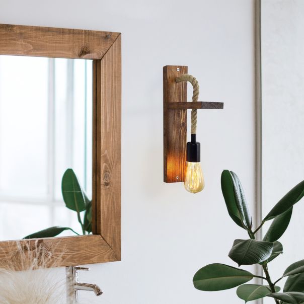 OPVIQ Zidna lampa Ahşap Aplik 17, braon - EP3005323