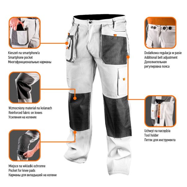 NEO TOOLS Pantalone bele - 81-120