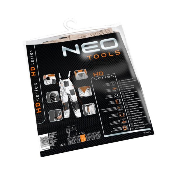 NEO TOOLS Polukombinezon beli - 81-140