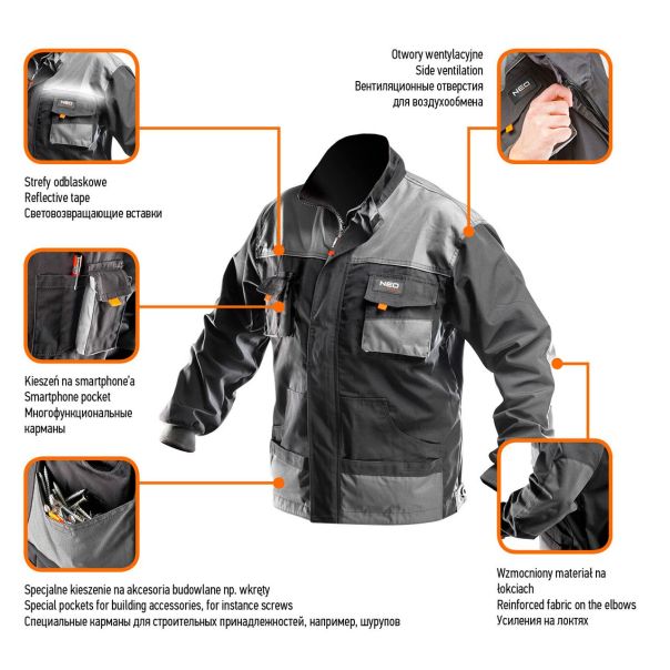 NEO TOOLS Bluza radna siva - 81-210