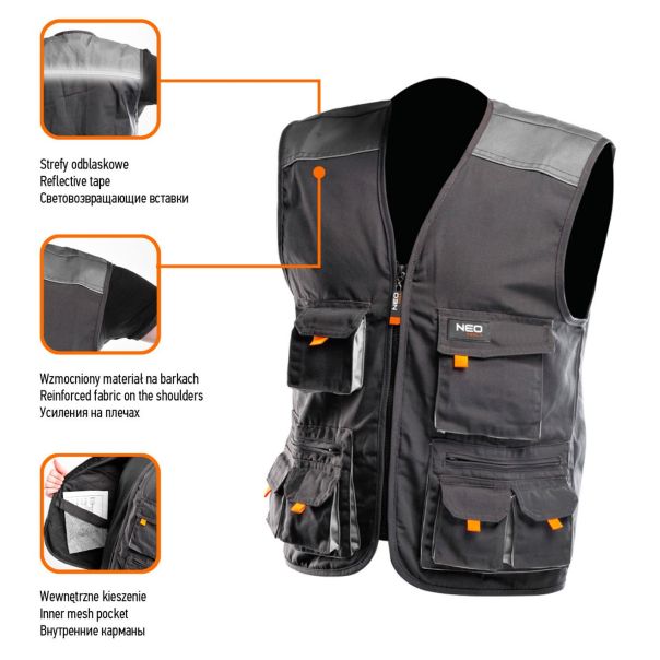 NEO TOOLS Prsluk radni sivi - 81-260