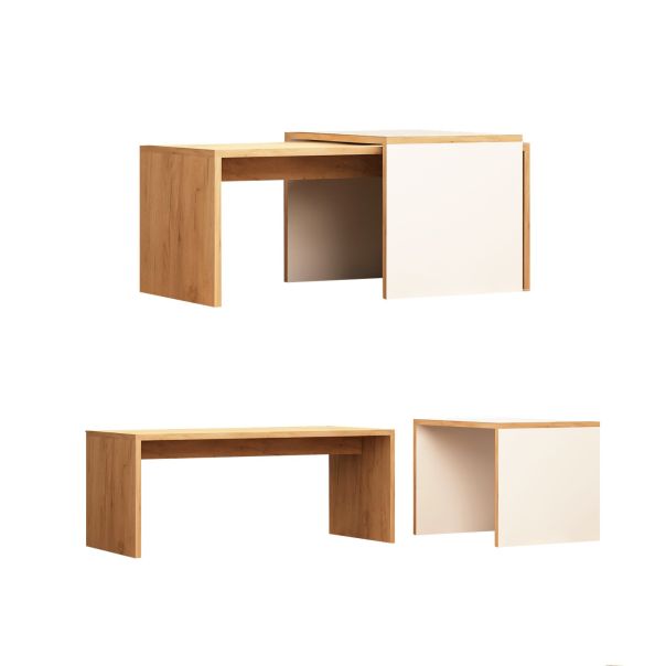 HANAH HOME Klub sto Nuguso, braon/bela - 811MDD2802