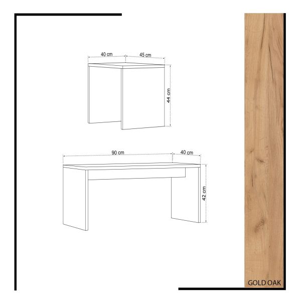 HANAH HOME Klub sto Nuguso, braon/bela - 811MDD2802