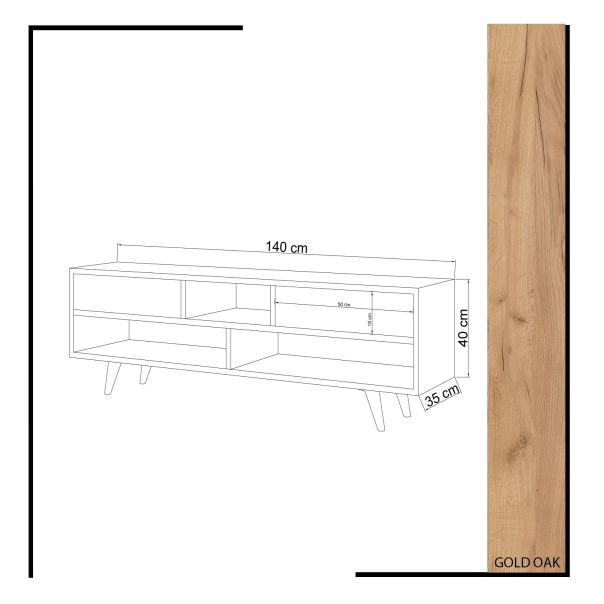 HANAH HOME TV komoda Angola, bela/krem - 811MDD3002