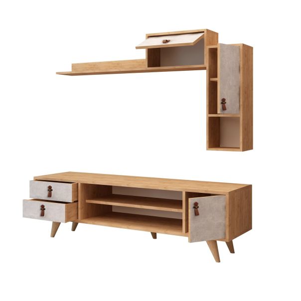 HANAH HOME TV komoda Eleva, bela/krem - 811MDD3010