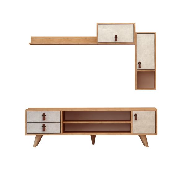 HANAH HOME TV komoda Eleva, bela/krem - 811MDD3010