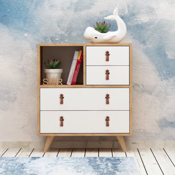 HANAH HOME Komoda za dnevnu sobu Fallow, braon/bela - EP2799784