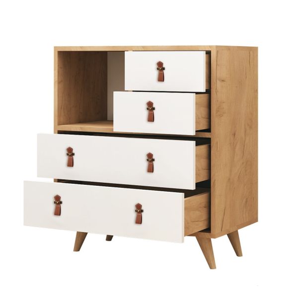 HANAH HOME Komoda za dnevnu sobu Fallow, braon/bela - EP2799784