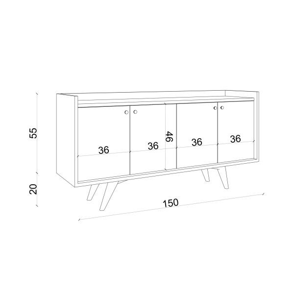 HANAH HOME Komoda Piran, krem/siva - 811MDD3433