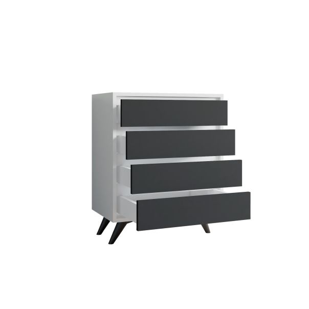 HANAH HOME Komoda Suvera, bela/antracit - EP2799754