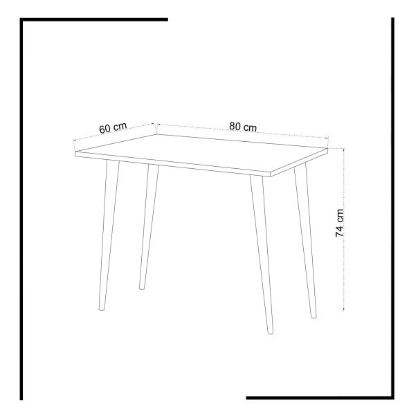 HANAH HOME Radni sto Lery, bela/braon - EP2800917