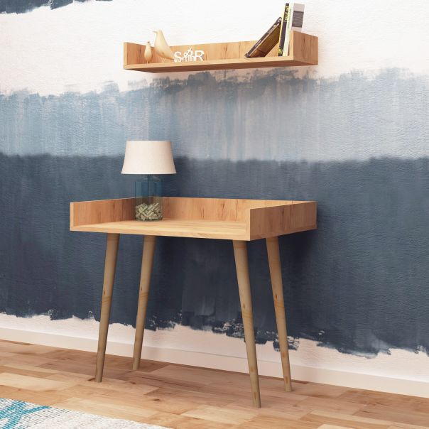 HANAH HOME Radni sto sa policom Harmony, svetlo braon - EP2800932