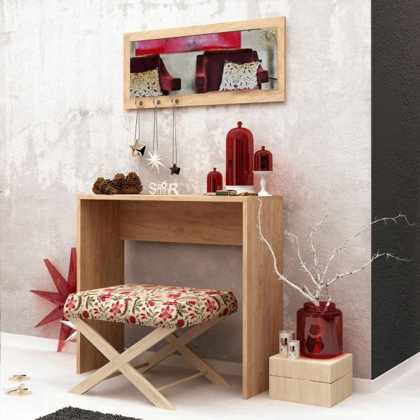 HANAH HOME Konzolni sto sa ogledalom Cosenza, svetlo braon - EP2800914