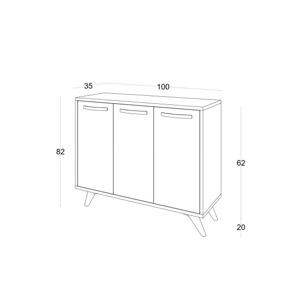 HANAH HOME Komoda Piffa, bela/antracit - EP2799769
