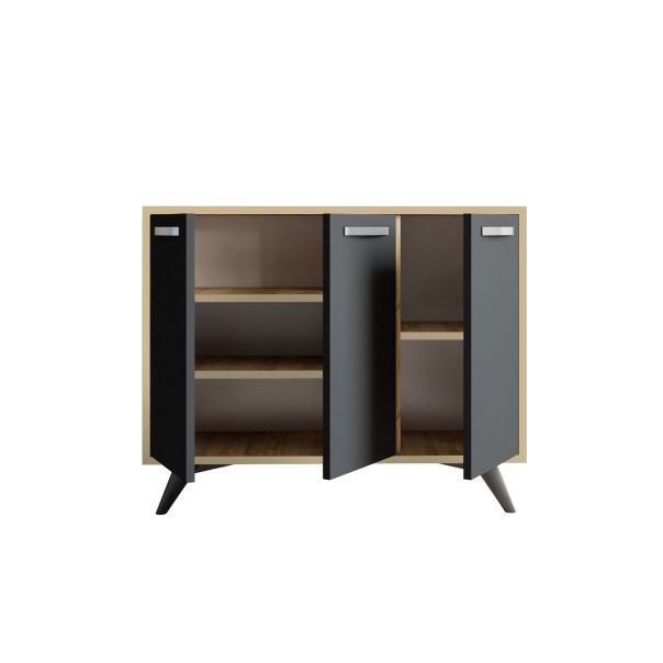 HANAH HOME Komoda Piffa, svetlo braon/antracit - EP2799766