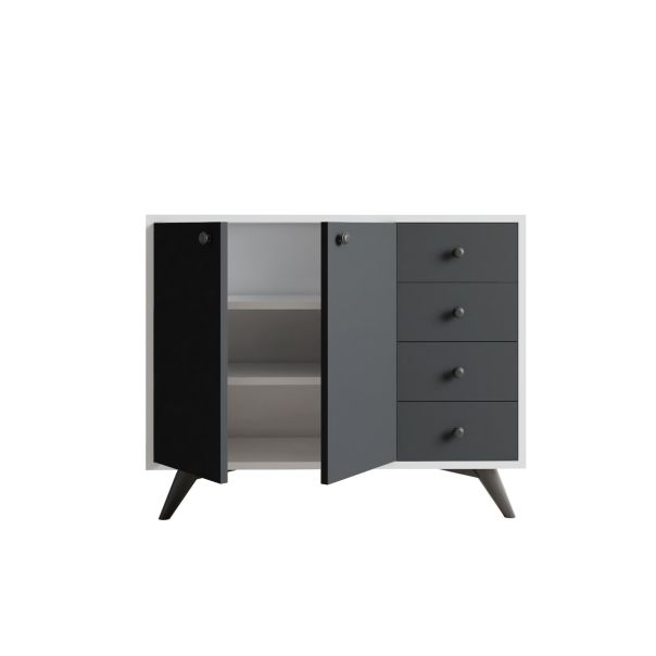 HANAH HOME Komoda Waga, bela/antracit - EP2799790