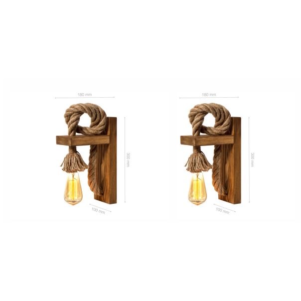 OPVIQ Set zidnih lampi 2/1 KN15, braon - EP3005476