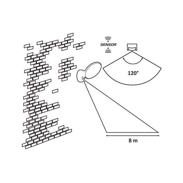 Rabalux Spoljna zidna rasveta Varna LED 12W crna (8135) - 8135