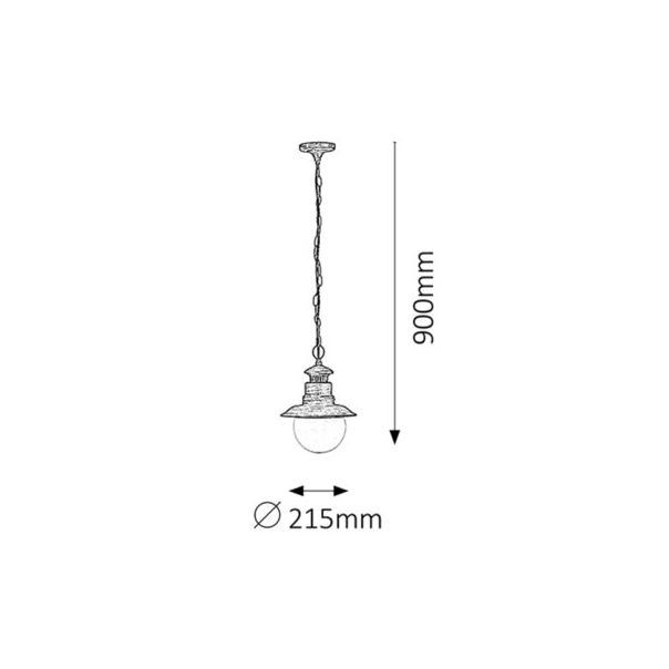 Rabalux Spoljna visilice Odessa E27 1x MAX 60W antično smeđe (8164) - 8164