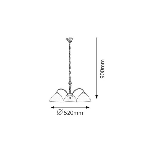 Rabalux Luster Regina E14 3x MAX 40W bronzana (8173) - 8173