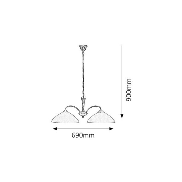 Rabalux Luster Regina E27 2x MAX 60W bronzana (8177) - 8177