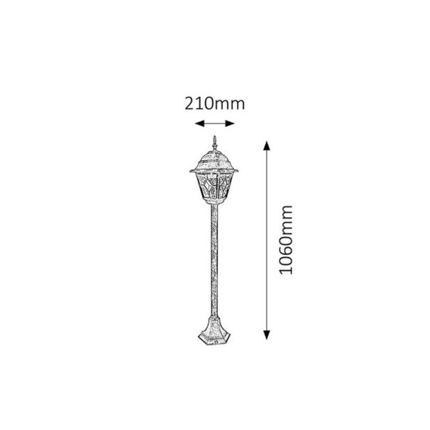 Rabalux Spoljna podna rasveta Monaco E27 1x MAX 60W antično zlato (8185) - 8185