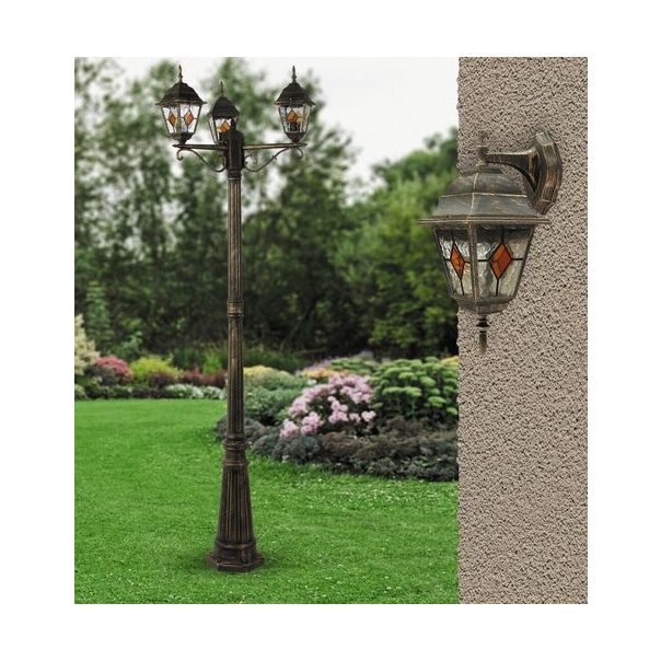 Rabalux Spoljna podna rasveta Monaco E27 3x MAX 60W antično zlato (8186) - 8186