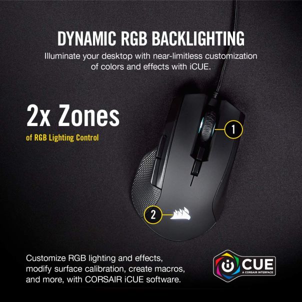 CORSAIR Žični gejmerski miš Ironclow CH-9307011-EU, crna - CH-9307011-EU