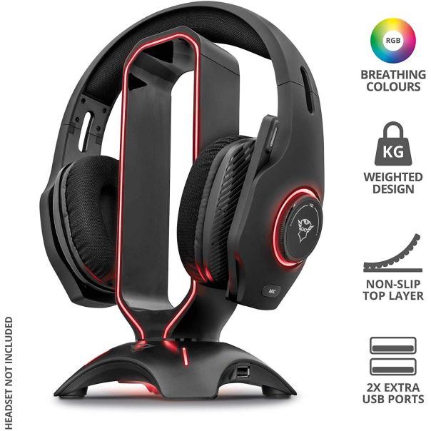 TRUST Stalak za slušalice GXT265 CINTAR RGB, crna - 23647