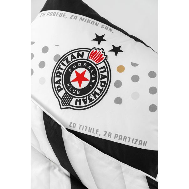 PARTIZAN Set posteljine 140x200cm Za pobede, za miran san, za titule, za Partizan, crna/bela - 820-25