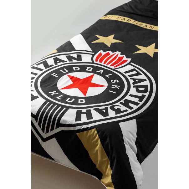 PARTIZAN Set posteljine 140x200cm FC Partizan Belgrade, crna/zlatna - 820-set.zlato