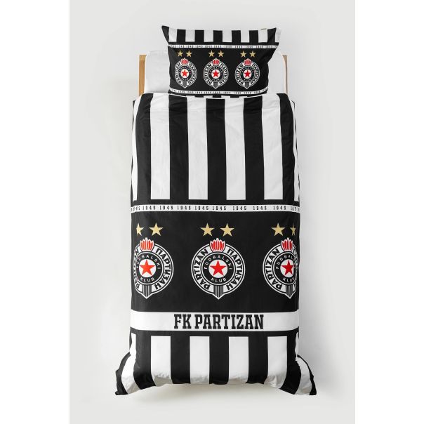 PARTIZAN Set posteljine 140x200cm Tri grba, crna - 820-set.trigrba
