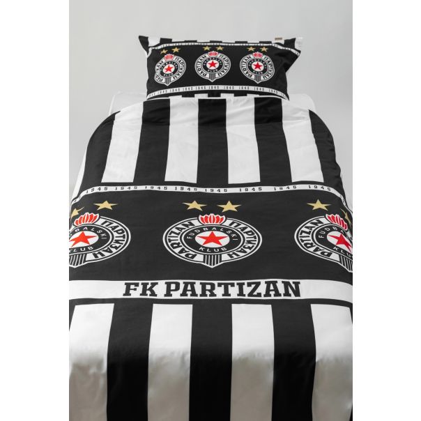 PARTIZAN Set posteljine 140x200cm Tri grba, crna - 820-set.trigrba