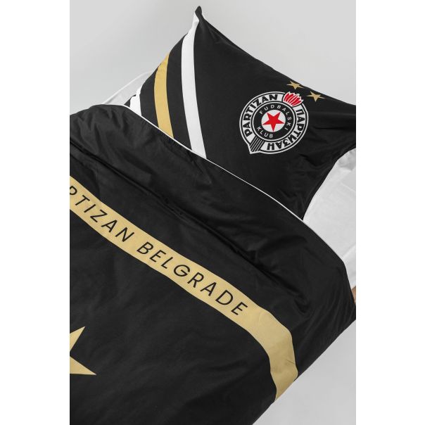 PARTIZAN Set posteljine 140x200cm FC Partizan Belgrade, crna/zlatna - 820-set.zlato
