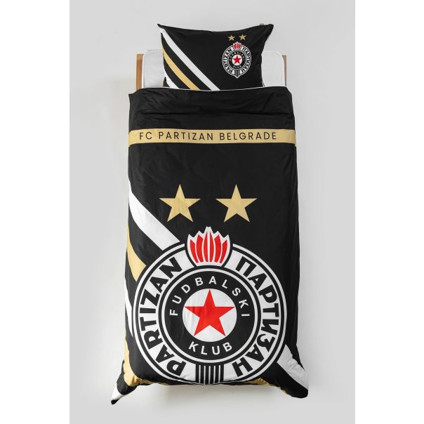 PARTIZAN Set posteljine 140x200cm FC Partizan Belgrade, crna/zlatna - 820-set.zlato