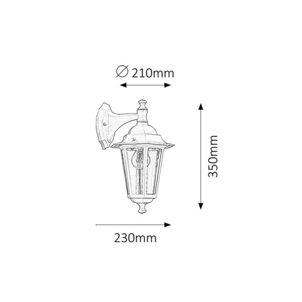 Rabalux Spoljna zidna rasveta Velence E27 1x MAX 60W bela (8201) - 8201